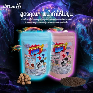 อาหารปลาบอลลูน PowerUp อาหารปลาสวยงาม สูตรเร่งสี และเร่งโต สำหรับปลาเล็ก ถึงโต ชนิดเม็ดกึ่งลอยจมและปั้นก้อน