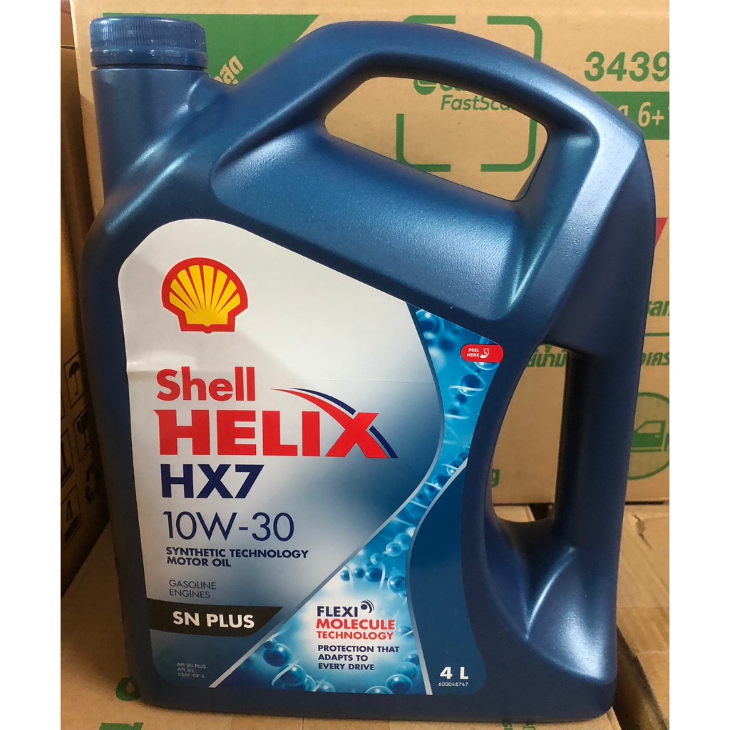 น้ำมันเครื่องเบนซินกึ่งสังเคราะห์  Shell HX7 10W-30 4L เชลล์ เฮลิกส์ HX7 10W-30 ขนาด 4 ลิตร