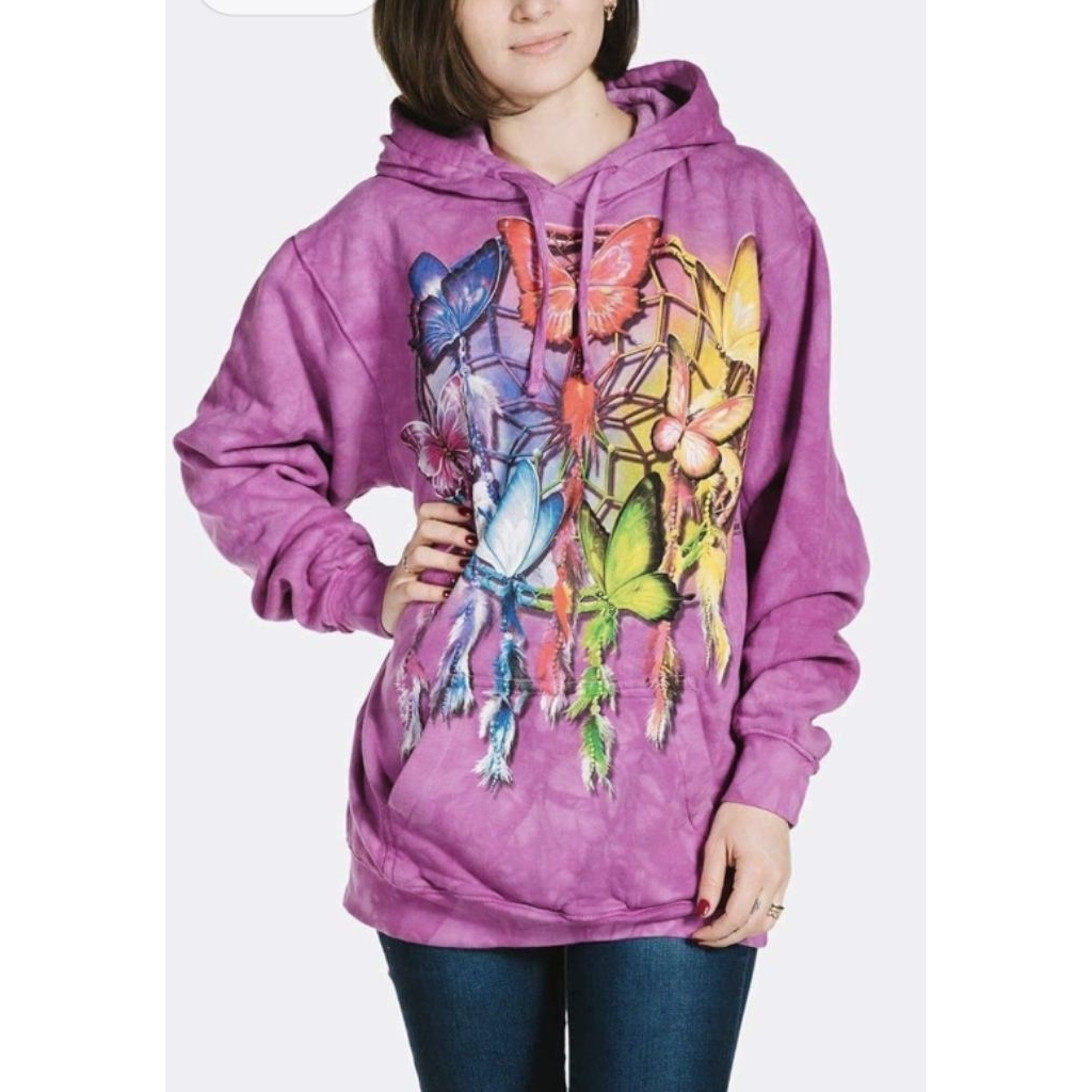 Themountain Butterfly Dc Hoodie Sweatshirt Purple (XL)