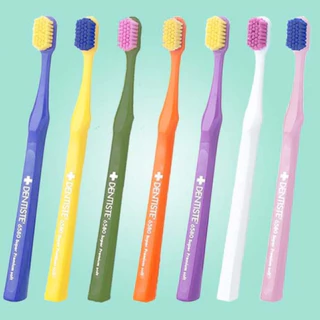 คละสี 1 ด้าม Dentiste 6580 Gum and toothbrush | เดนทิสเต้แปรงสีฟันป้องกันเหงือกร่น มีขนแปรงมากกว่าแปรงสีฟันทั่วไป 6 เท่า