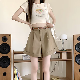 Aurae S-6XL กางเกงขาสั้นเอวสูงสำหรับผู้หญิง ทรงหลวม สบายๆ เหมาะสมในฤดูร้อน