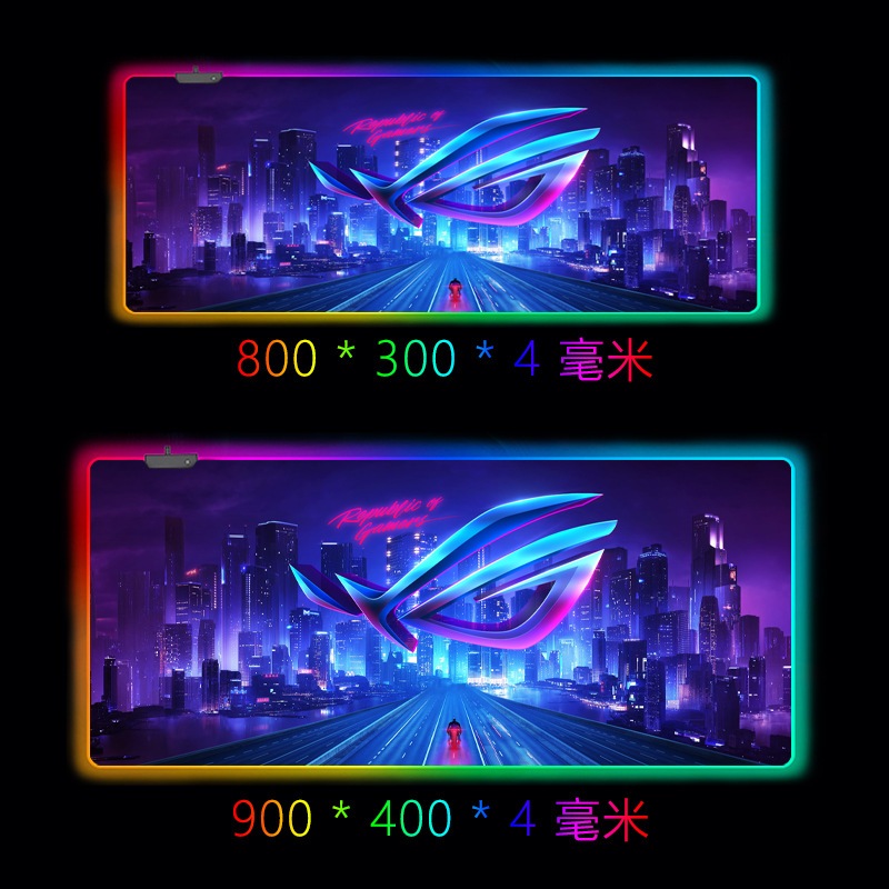 แผ่นรองเมาส์มีไฟ Mouse pad RBG ขนาด30*80/40*90ซม  ไฟ 7 สี แผ่นรองเมาส์เกมมิ่ง