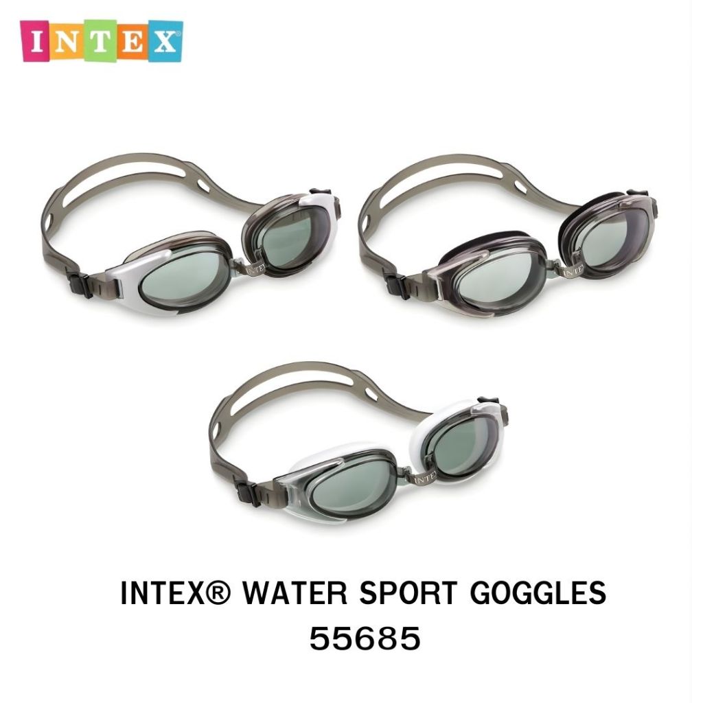 INTEX Water Sport Goggles 55685 คละแบบ แว่นตาว่ายน้ำสายลุย มองชัด ใส่สบาย กันน้ำแน่น พร้อมลุยทุกกิจกรรมทางน้ำ