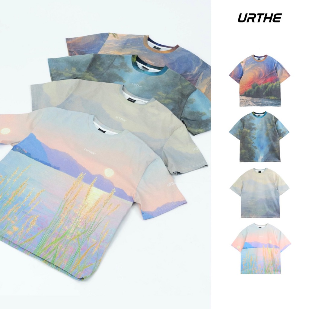 URTHE - เสื้อยืด พิมพ์ลายเต็มตัว Oversize รุ่น ALL-OVER PRINT TEE