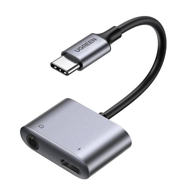 อุปกรณ์แปลงสัญญาณ (ADAPTER) UGREEN USB-C TO 3.5 MM + USB-C (60164)