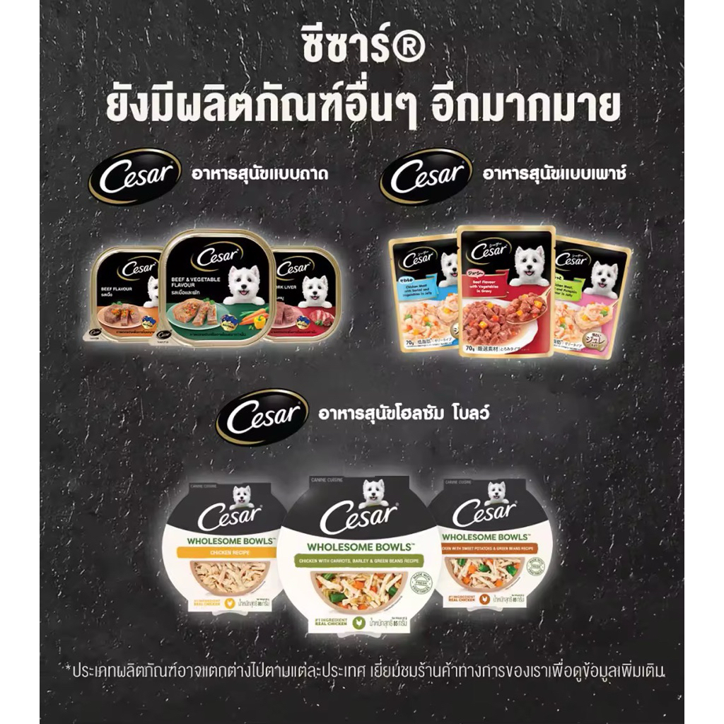 CESAR อาหารเปียกสุนัข วัตถุดิบจากธรรมชาติ - ซองละ 60 กรัม (เลือกรสชาติได้) (แพ็ก 16 ซอง) - รูปที่ 6