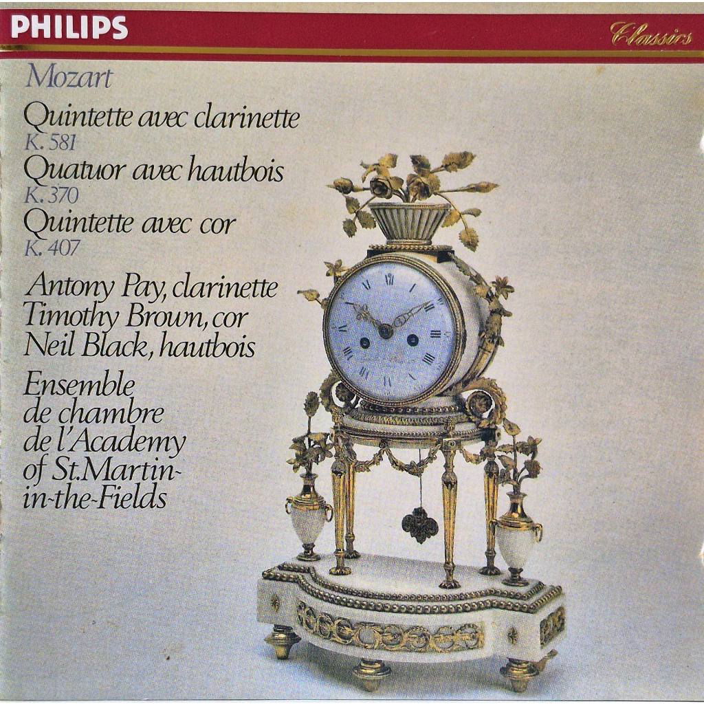 Used CD,Mozart Quintette avec clarinette - Wolfgang Amadeus Mozart (A+)(Classical)(instrumental)(Phi