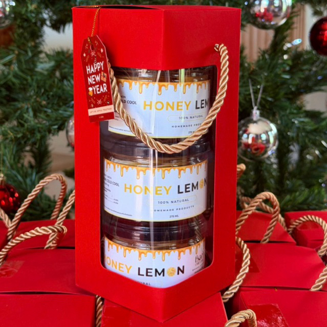 เลมอนดองน้ำผึ้ง Honey Lemon เซตของขวัญ 3 กระปุก
