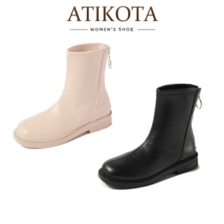 Atikota รองเท้าหนังสำหรับผู้หญิงแฟชั่นรองเท้าบูทส้นสูงสวมใส่…