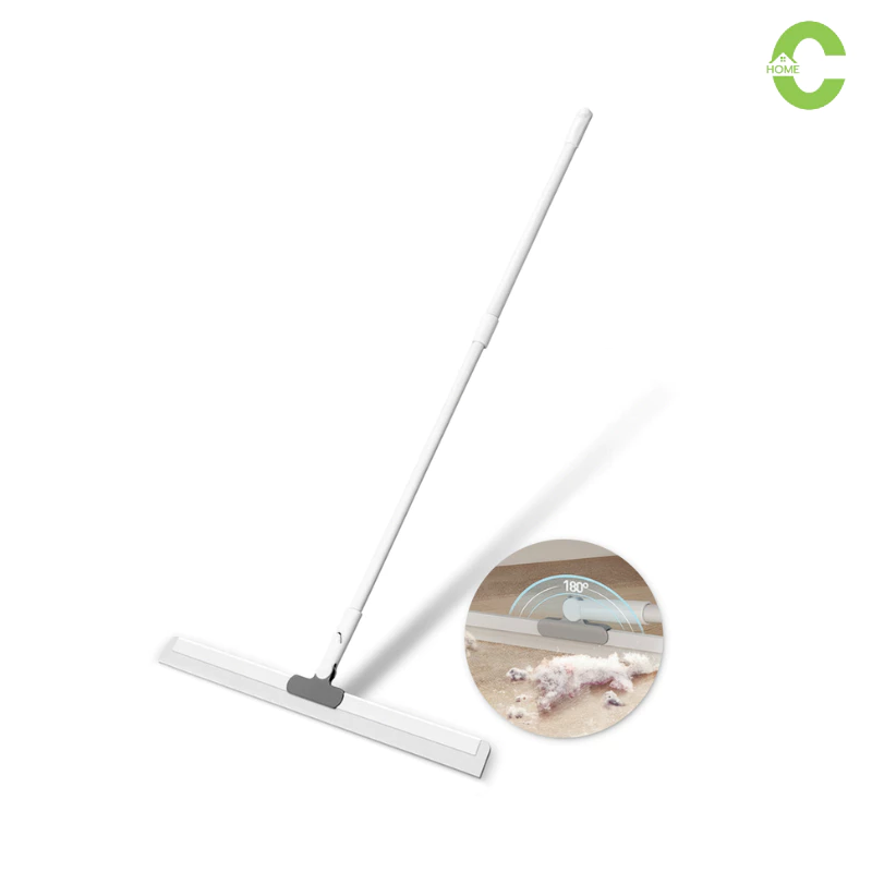 Homec ไม้กวาดซิลิโคน ไม้รีดน้ำพื้น Scraper mop หมุนได้ 180 องศา หัวถอดได้ ด้ามจับยืดได้