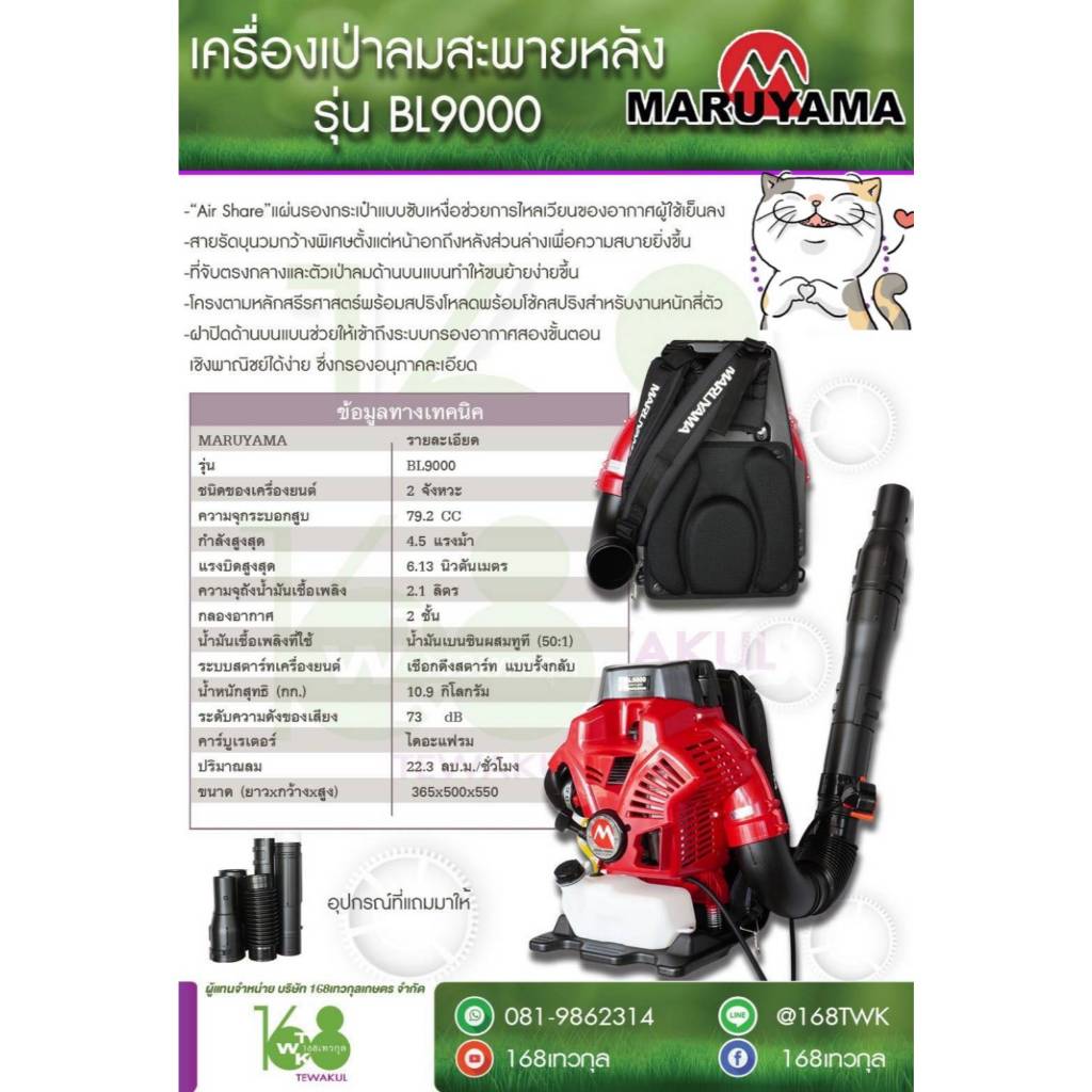 เครื่องเป่าลมแบบสะพายหลัง Maruyama BL9000