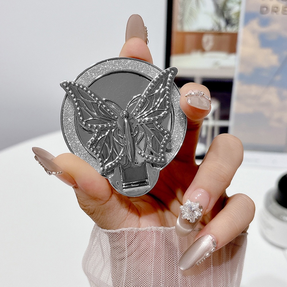 ขาตั้งโทรศัพท์รูปผีเสื้อ กระจกแต่งหน้า และที่ถือแบบติดกาว พับเก็บได้ สำหรับดูหนังมือเปล่า - รูปที่ 5