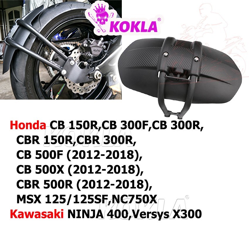 h.กันโคลนมอเตอร์ไซค์ 1ชิ้น กันดีดรถมอเตอร์ไซค์ Honda CBR500/ MSX125/125SF กันดีดหลัง บังโคลน แบบบังโคลน