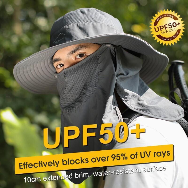 SOLOEVER หมวกกันแดดกันร้อน 360 องศา ปีกกว้างระบายอากาศได้ดี UV ดีเยี่ยม ถอดประกอ