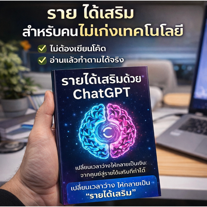 หนังสือ รายได้เสริมด้วย ChatGPT เปลี่ยนเวลาว่างให้กลายเป็นรายได้