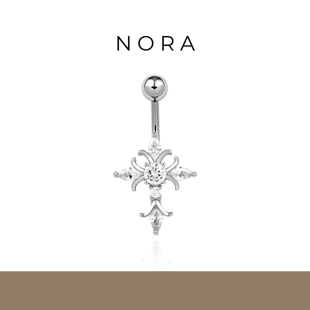Jewelry แหวนสะดือ ปุ่มท้องแหวน กางเขน สเตนเลส ใกล้ชิด เจาะสะดือ เครื่องประดับหน้าท้อง NR250712