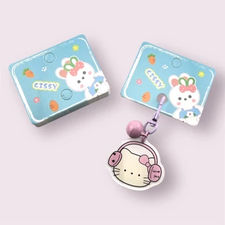 (พร้อมส่ง) กระดาษใส่พวงกุญแจ แป้นห้อยพวงกุญแจ กระดาษลายน่ารัก ขนาด 6.3*5 cm จำนวน 50 แผ่น
