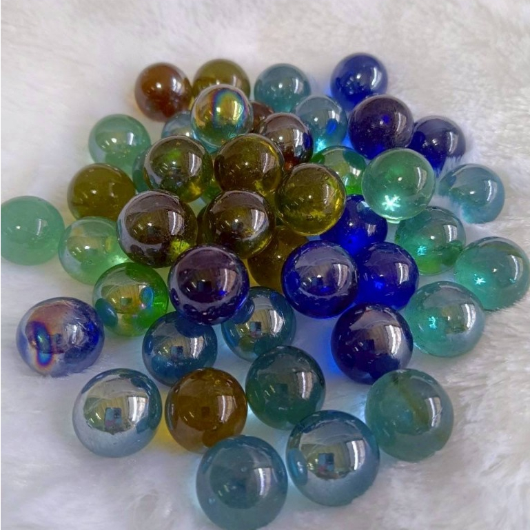 ลูกแก้วกลมใส ขนาดพอดี 15-16 มิล จำนวน 50ลูก สีใส คละสี น้ำเงิน ส้ม เขียว สีรุ้ง มีของพร้อมส่ง
