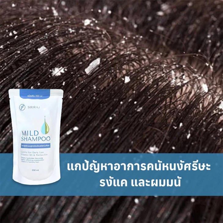 🔥แท้ 100%🔥SIRIRAJ MILD SHAMPOO refill ศิริราช มายด์ แชมพู 250ml แบบถุง ชนิดเติม ปริมาณลดรังแค รักษารังแค ความจุขนาดใหญ่ศ - รูปที่ 3