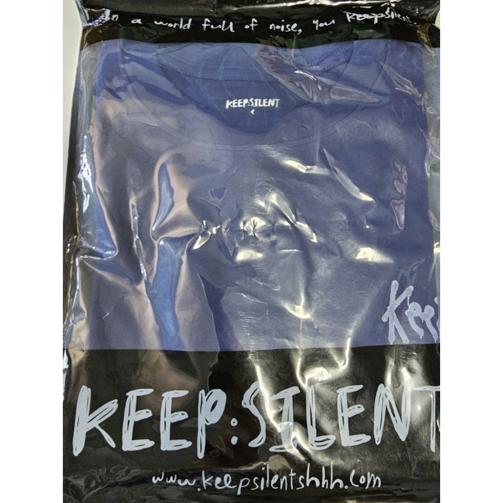 เสื้อยืด Keepsilent Size S สีน้ำเงิน Indigo/Eggshell