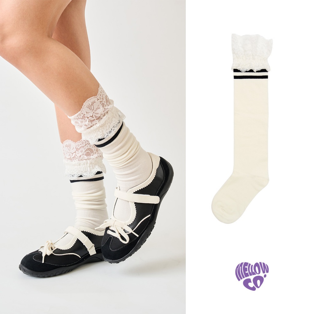 Mellowco ถุงเท้าแฟชั่น ผ้าcotton / ผ้าชีฟอง รวมลายน่ารัก