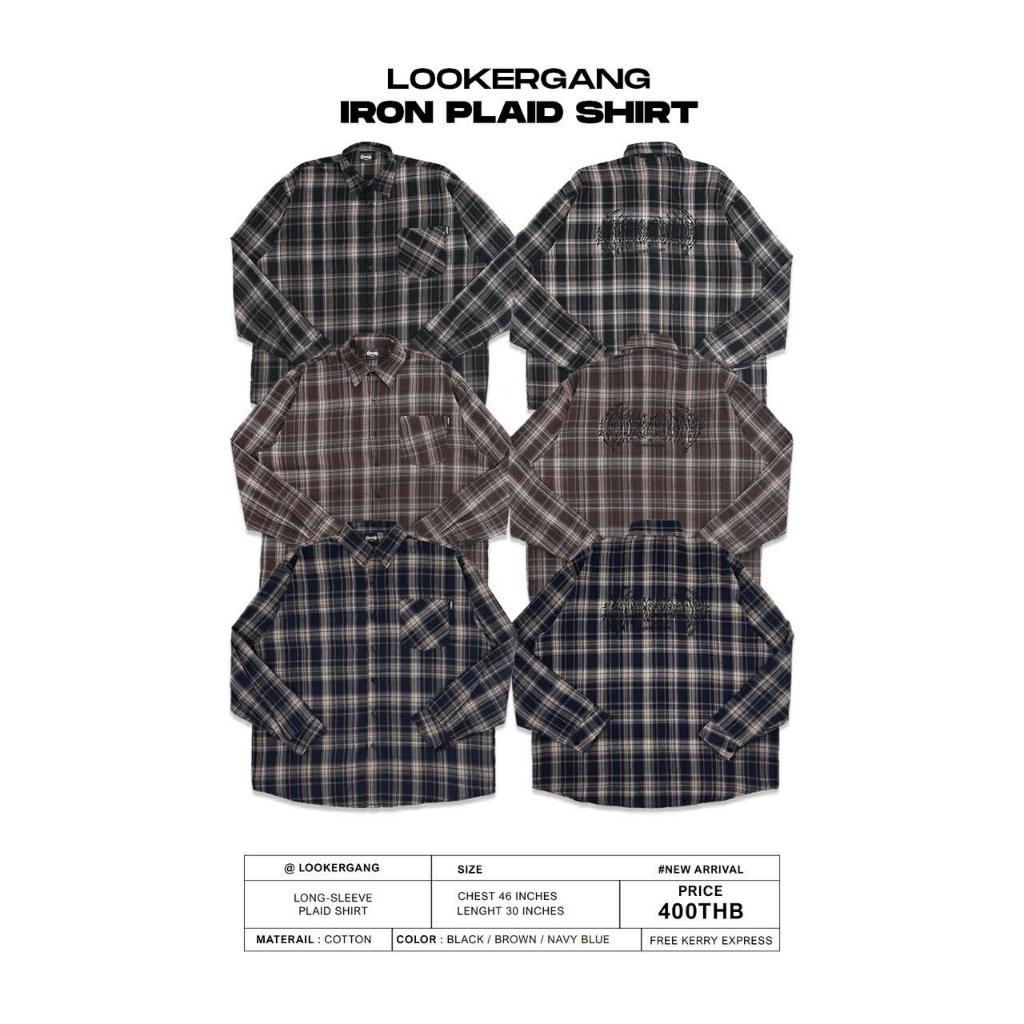 เสื้อเชิ้ตลายสก๊อต LOOKERGANG — IRON PLAID SHIRT