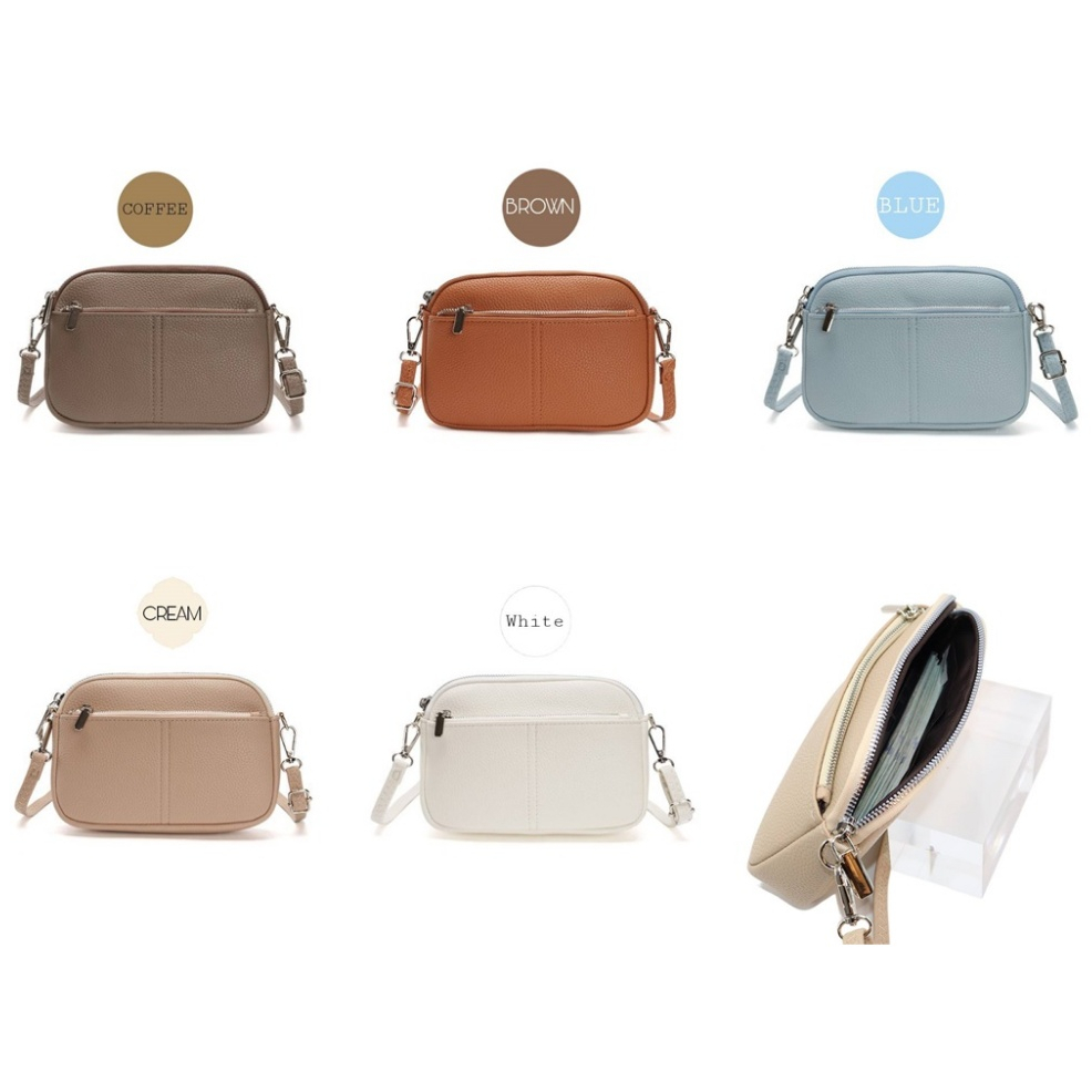 👜Mini Soft Leather Crossbody Bag👜N198กระเป๋าสะพายข้าง มินิใบฮิต!หนังนิ่มดีไซน์น่ารักพกพาสะดวก น่ารัก