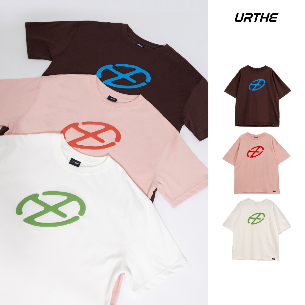 URTHE - เสื้อยืด เสื้อยืดคอกลม Oversize รุ่น THE MARK TEE