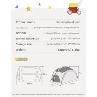 Vidalido Rising Cloud Tent เต็นท์ครอบครัว รุ่นใหม่ รองรับ3-4คน อุปกรณ์ครบชุด