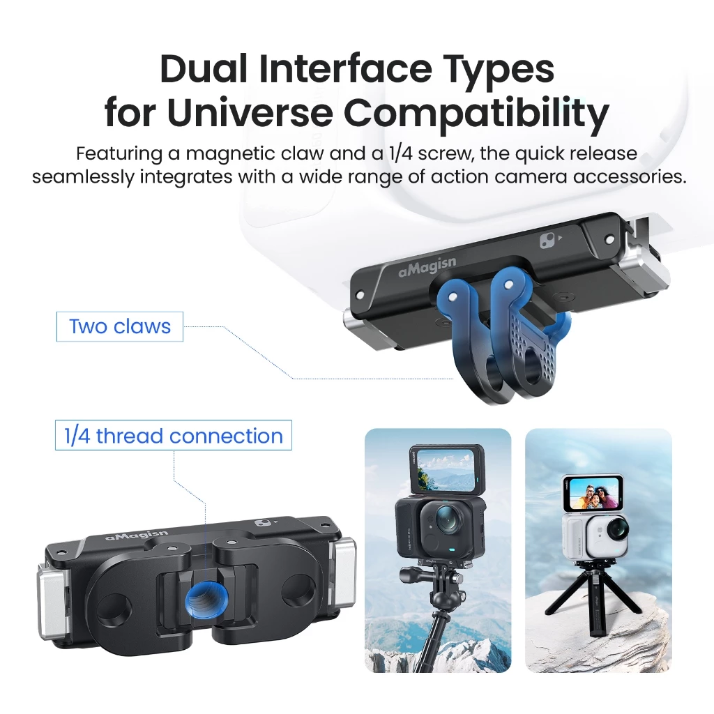 aMagisn GO Ultra Metal Quick Release Mount เพลทสำหรับ กล้องinsta360 GO Ultra thumbnail 9
