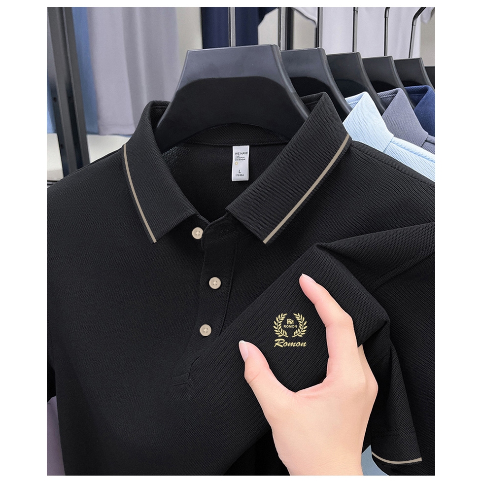 HYPNOS 2321-MSเสื้อโปโลผู้ชาย สไตล์สปอร์ต แขนสั้น ผ้าฝ้ายแท้ ใส่สบาย เสื้อโปโล Unisex ผู้ชาย ผู้หญิง สีพื้น สไตล์มินิมอล