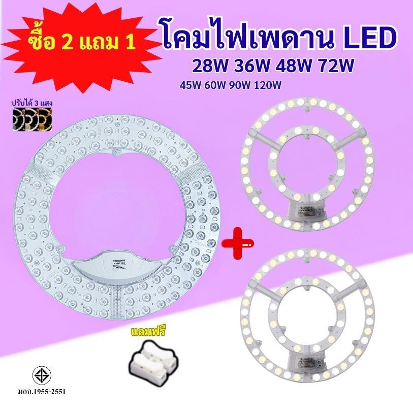 ซื้อ 2 แถม 1 แผงไฟแม่เหล็ก แผ่นชิป แผ่นชิพ แผงไฟ ไฟเพดานLED โคมไฟเพดาน แผงไฟพดาน LED กลม