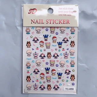 พร้อมส่งจากไทย!!! สติกเกอร์ติดเล็บ สติกเกอร์ลายนูน สติกเกอร์ 5D ลายPopmart สติกเกอร์ตกแต่ง ติดสมุดหรือสิ่งของก็น่ารัก