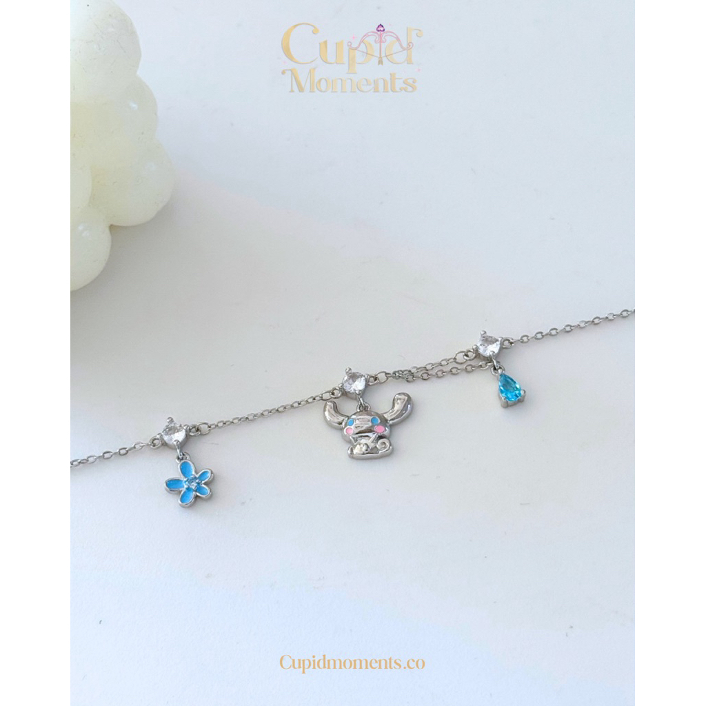 (เงินแท้ S925) Cinnamoroll Playful Bracelet สร้อยข้อมือชินนาม่อนโรลดอกไม้สดใส - รูปที่ 3
