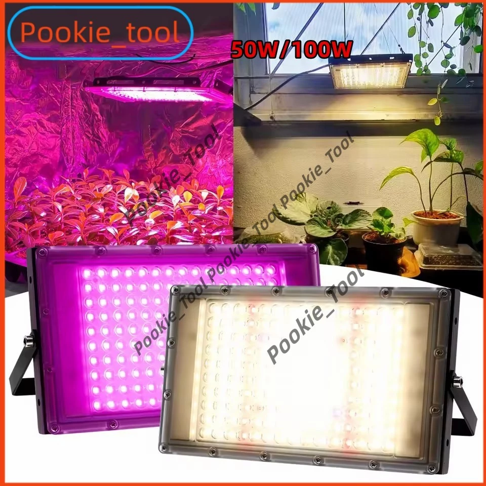 💥พร้อมส่ง💥ไฟปลูกต้นไม้ LED 100W Grow Light แสงสีม่วง เร่งเติบโต ใช้กับผัก-ไม้ดอก 50W/100W