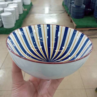 ถ้วย ชามเซรามิก 6 นิ้ว ถ้วยลายเส้น ถ้วยมาม่า ถ้วยทรงญี่ปุ่น เข้าไมโครเวฟได้