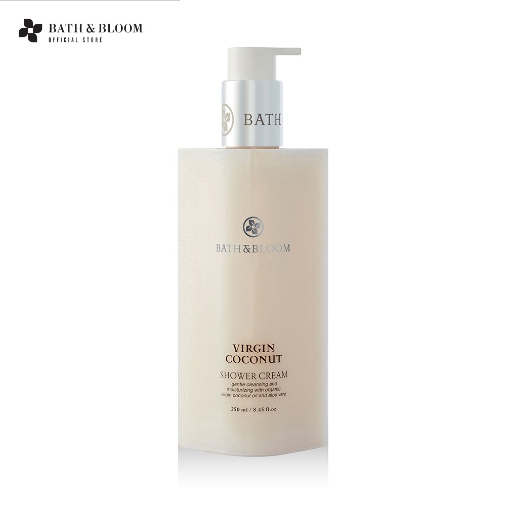 BATH & BLOOM Virgin Coconut Shower Cream บาธ แอนด์ บลูม ครีมอาบน้ำ มะพร้าว ออร์แกนิค สำหรับผิวแห้ง