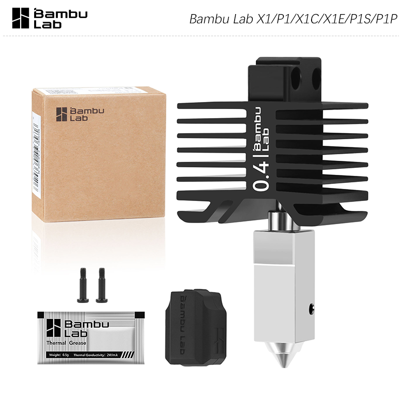 Bambu Lab 3D Printer Hotend for X1/P1/X1C/X1E/P1S/P1P Nozzle ความเร็วสูงและความแม่นยำ 0.4/0.6/0.8mm 