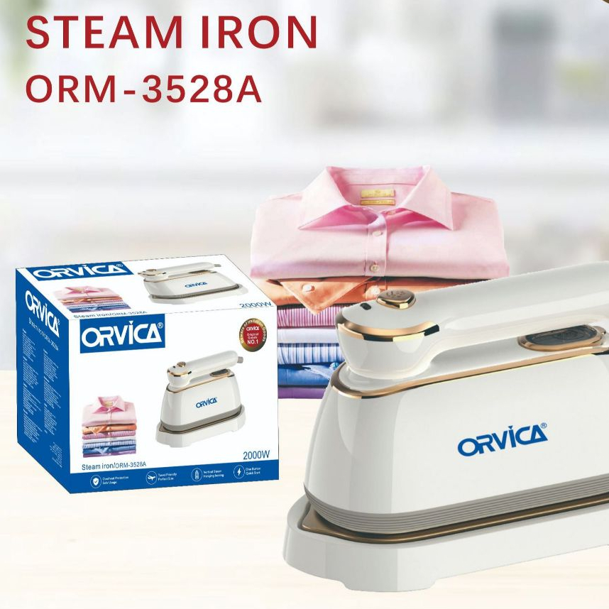 ORVICA เตารีดไอน้ำแบบพกพาเตารีดไอน้ำ 2000W พับได้สำหรับการเดินทางเพื่อธุรกิจมือถือเตารีดไฟฟ้า