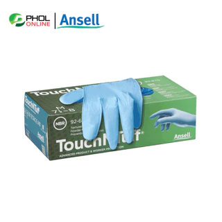 ถุงมือแพทย์ ถุงมือยางไนไตร ถุงมือสีฟ้า (TOUCH-N-TUFF) รุ่น 92-670 1กล่อง