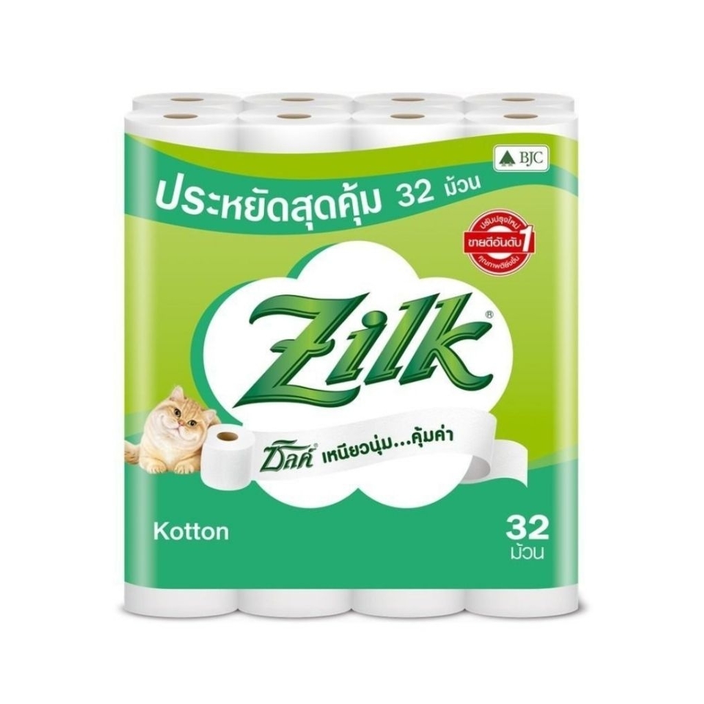 ￼ ซิลค์ คอตตอน กระดาษทิชชูม้วน หนา 2 ชั้น 24 ม้วน32ม้วน Zilk Kotton Toilet Tissue 2 ply 24 roll s.4