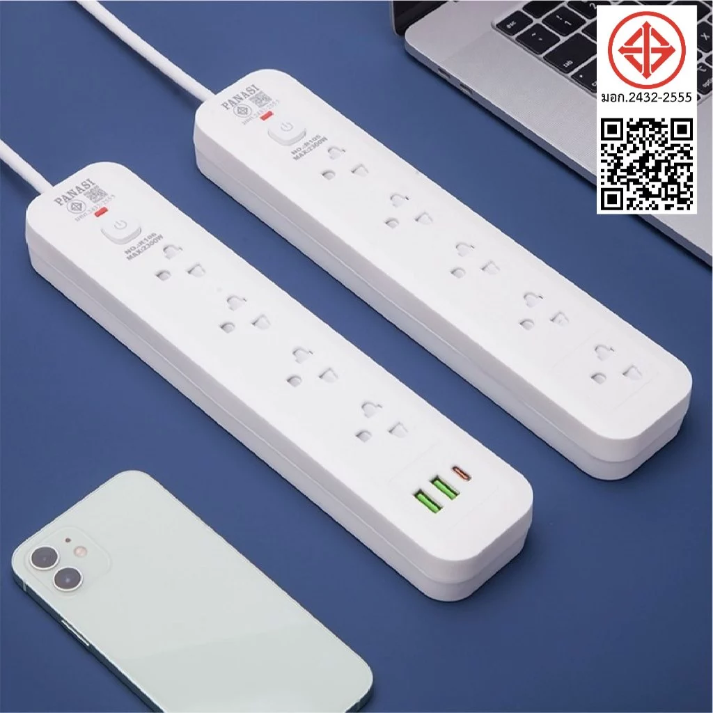 ปลั๊กไฟ usb ปลั๊ก3/4/5/6ตา power socket พร้อมสวิตช์ปิดเปิด มาตรฐาน มอก. ตัดไฟได้ 2/3/5/10เมตร จัดส่งที่รวดเร็ว COD thumbnail 9