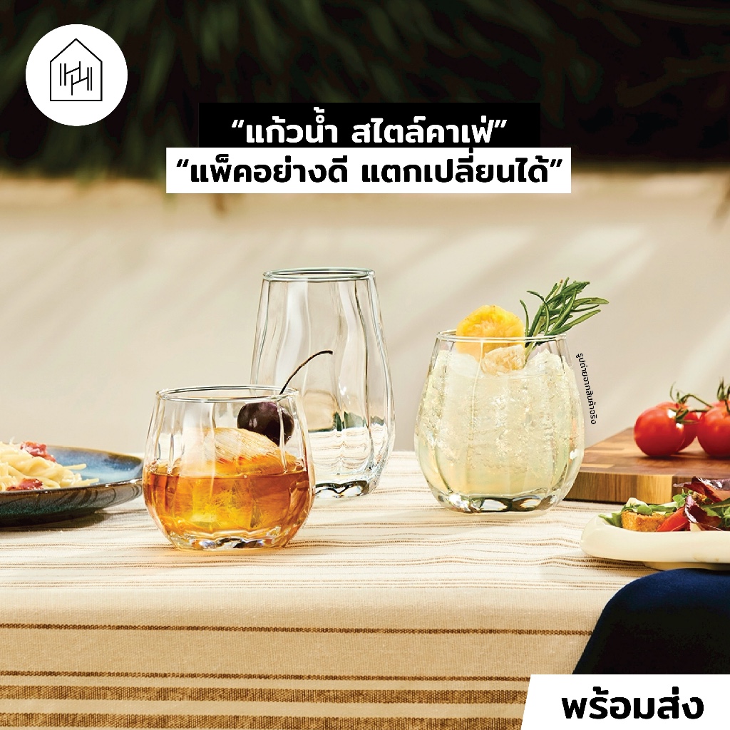 แก้วคาเฟ่ เกรด A l แก้วสไตล์คาเฟ่ ใช้งานหลากหลาย มีหลายรุ่น แตกเคลมได้ [W065,W066,W067]
