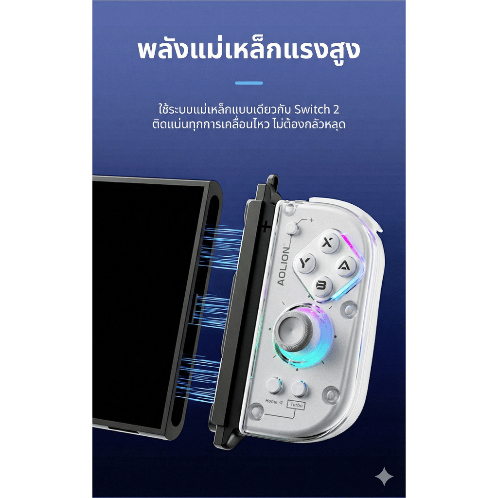 Aolion ตัวแปลง Joy-Con Switch 1 แบบแม่เหล็ก ให้ใช้กับ Nintendo Switch 2 ได้(NS045) - รูปที่ 3