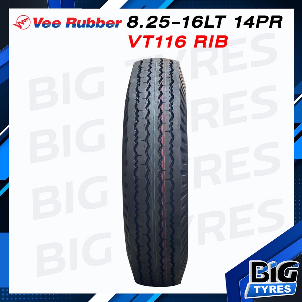 ยางรถบรรทุกผ้าใบ VeeRubber 8.25-16 14 PR รุ่น VT102 RIB