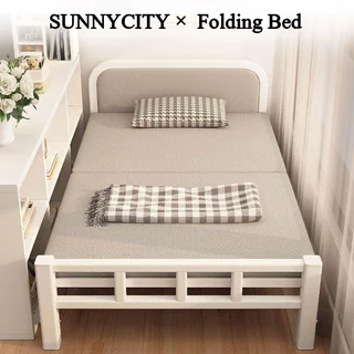 SUN เตียงพับ เตียงเดี่ยว รับน้ำหนักได้ 300KG ที่เก็บของแบบพับได้ Folding Bed 190x100x40cm ไม่ต้องติดตั้ง พกพาสะดวก