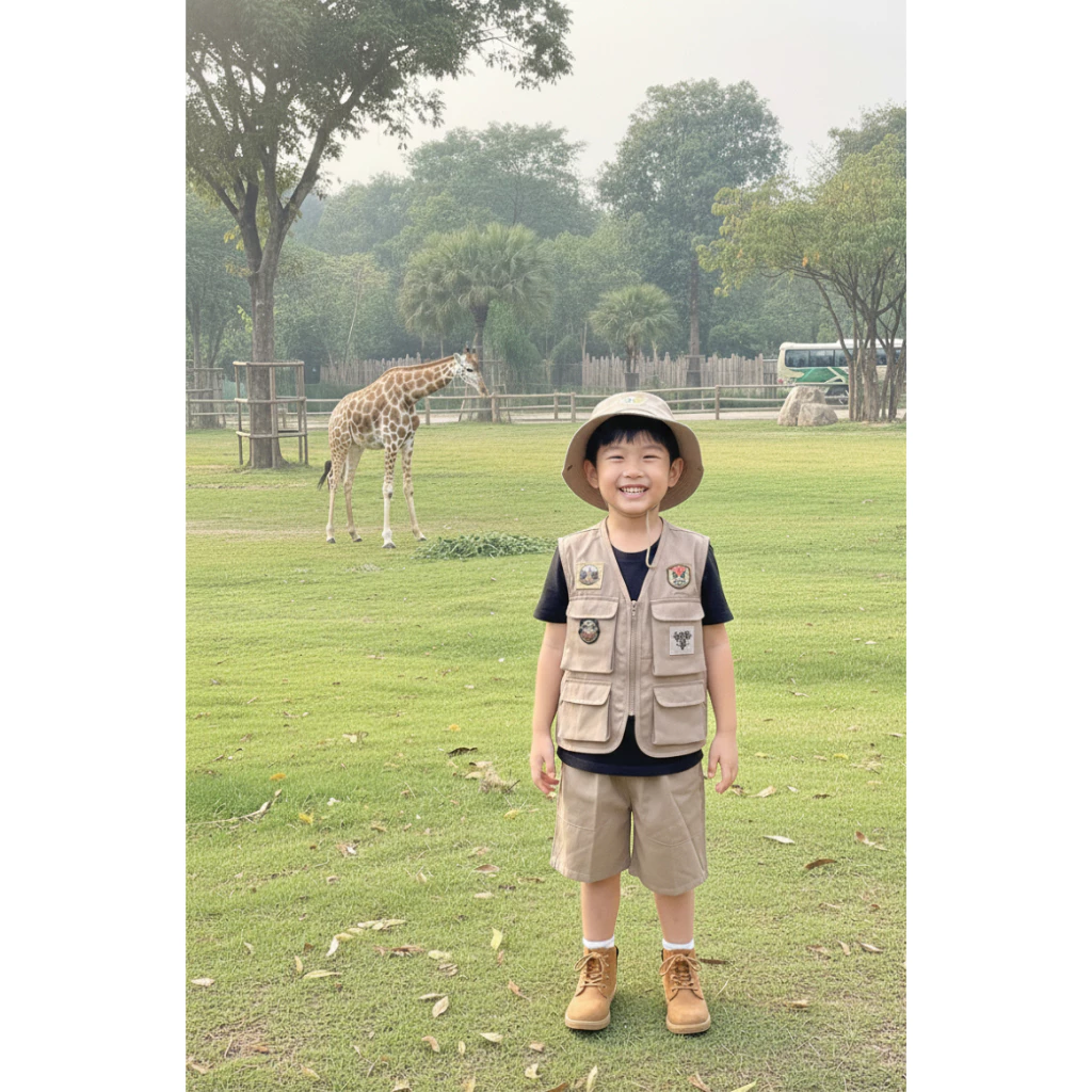 [Pre-oreder ส่งได้เดือน 9] ชุดเดินป่า ชุดแค้มปิ้งเด็ก (Camping) แถมของเล่นกล้องส่องทางไกล เสื้อกั๊กเดินป่า ชุดซาฟารีเด็ก thumbnail 10