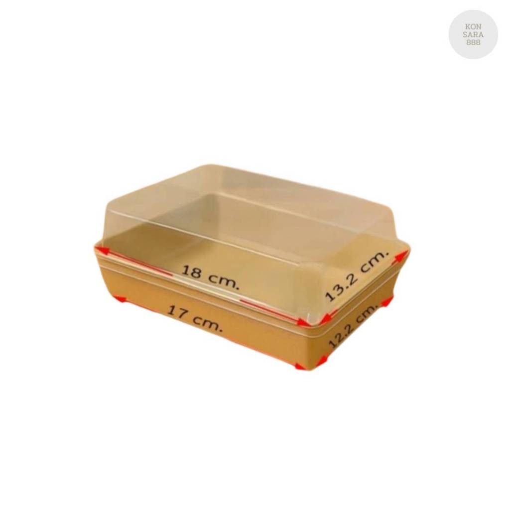 กล่องเค้กทรงเหลี่ยม+ฝา G-1318CA แพ็ค 50 ชุด 500680