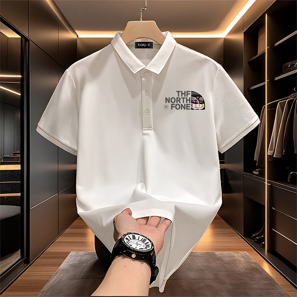 Sea.Tee [COD]เสื้อ polo เสื้อคอปก แขนสั้น ผู้ชาย 3 สี แฟชั่น สไตล์ลำลอง 'THF NORTH FONE' 4XL