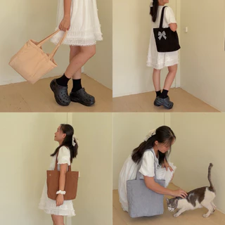 [พร้อมส่ง] sew.sister กระเป๋าผ้าลูกฟูก ผลิตเองในไทย made in Thailand กระเป๋าไปเรียน ใส่เอสี่ได้ จุได้เยอะแข็งแรง
